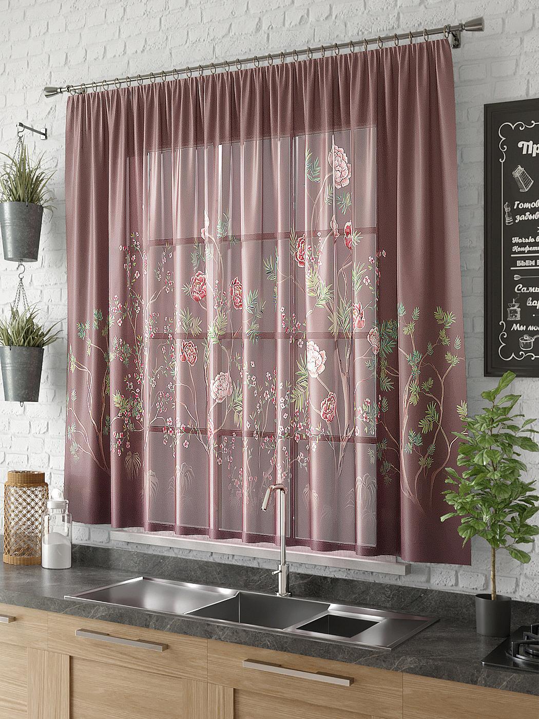 

Комплекты штор AT HOME Флиорин высота 150 см, ширина 300 см, Красный/бордо, 533425