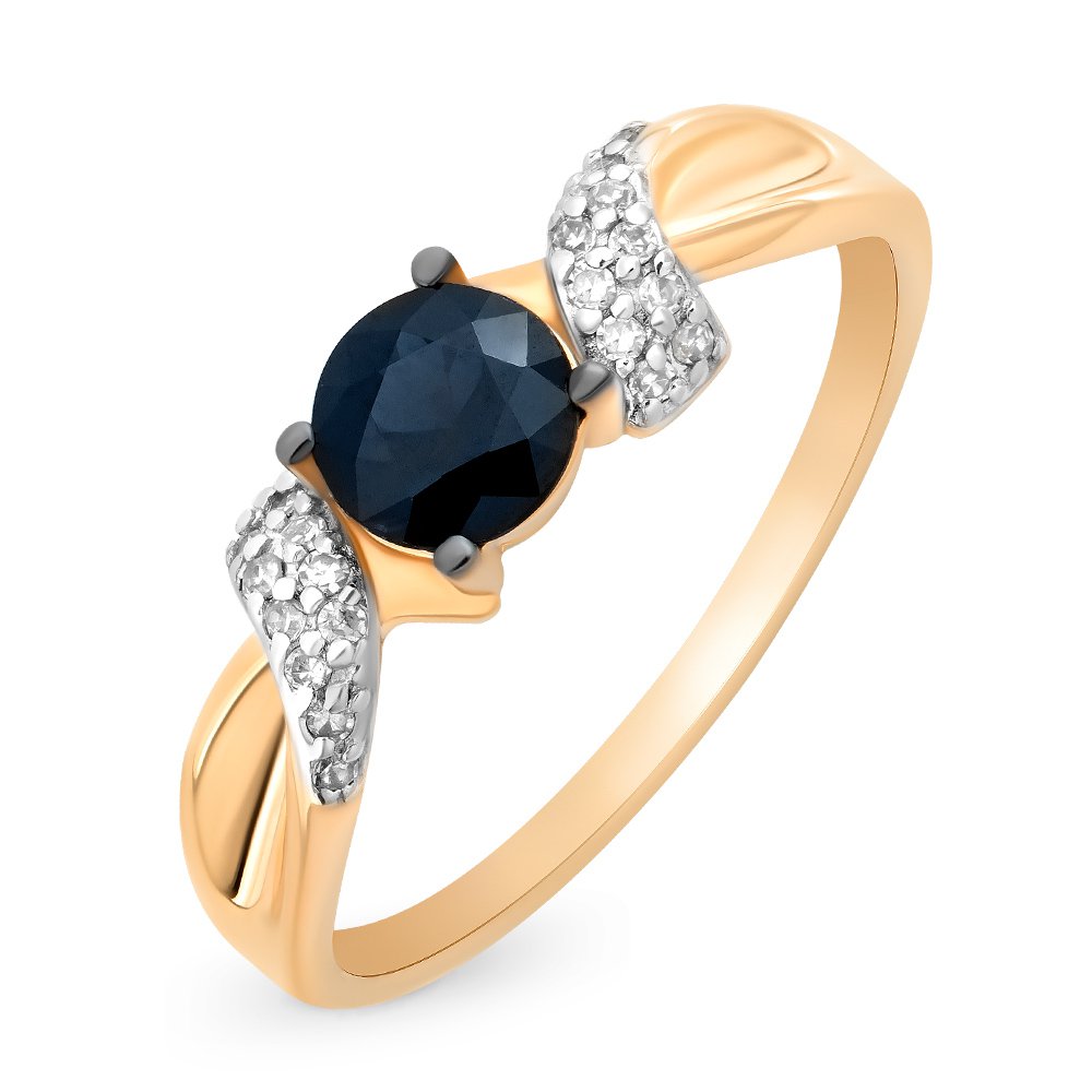 

Кольцо женское из красного золота с сапфиром, бриллиантом 585Gold 101010023, р. 18, 101010023