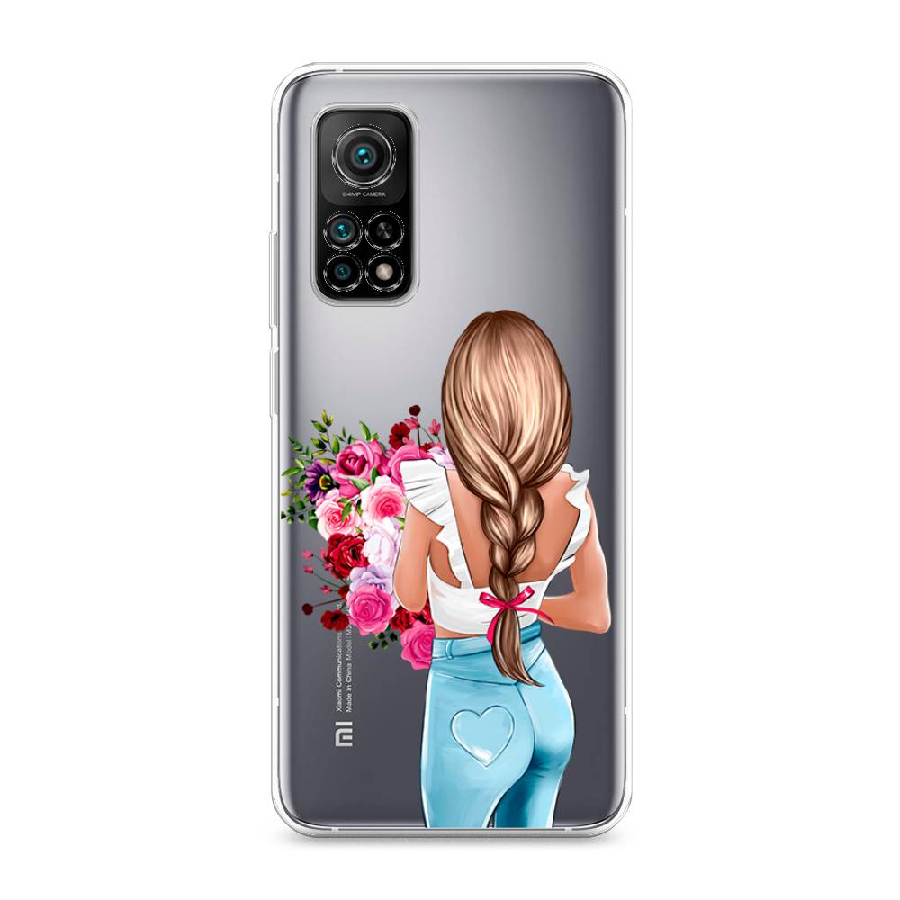 

Чехол на Xiaomi Mi 10T "Девушка с цветами", Коричневый;розовый;голубой, 39350-6