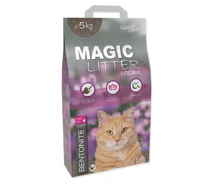 фото Наполнитель для кошачьих туалетов magic cat бетонитовый, с цветочным ароматом, 5 кг