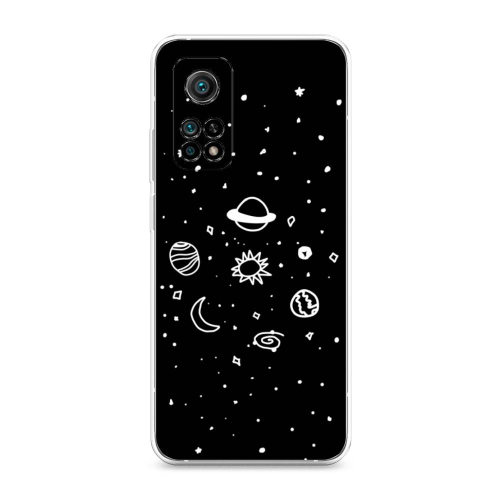 

Чехол на Xiaomi Mi 10T "Дудл солнечной системы", Бежевый;серый, 39350-2