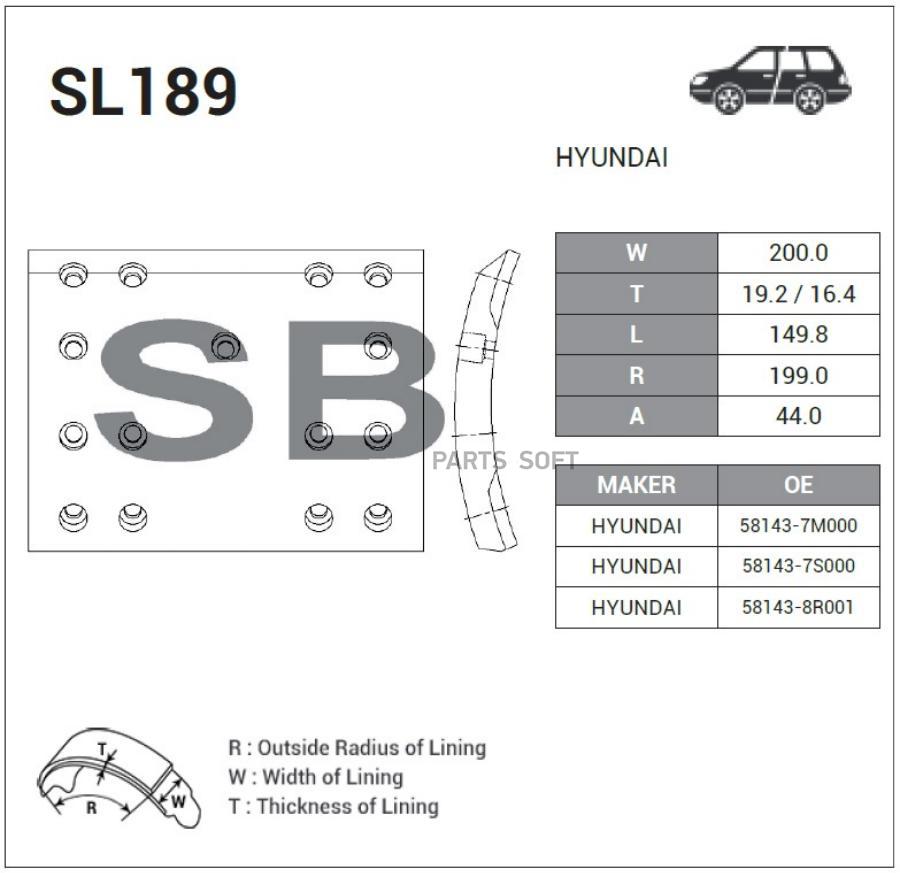 SANGSIN BRAKE Накладка тормозная SANGSIN BRAKE SL189