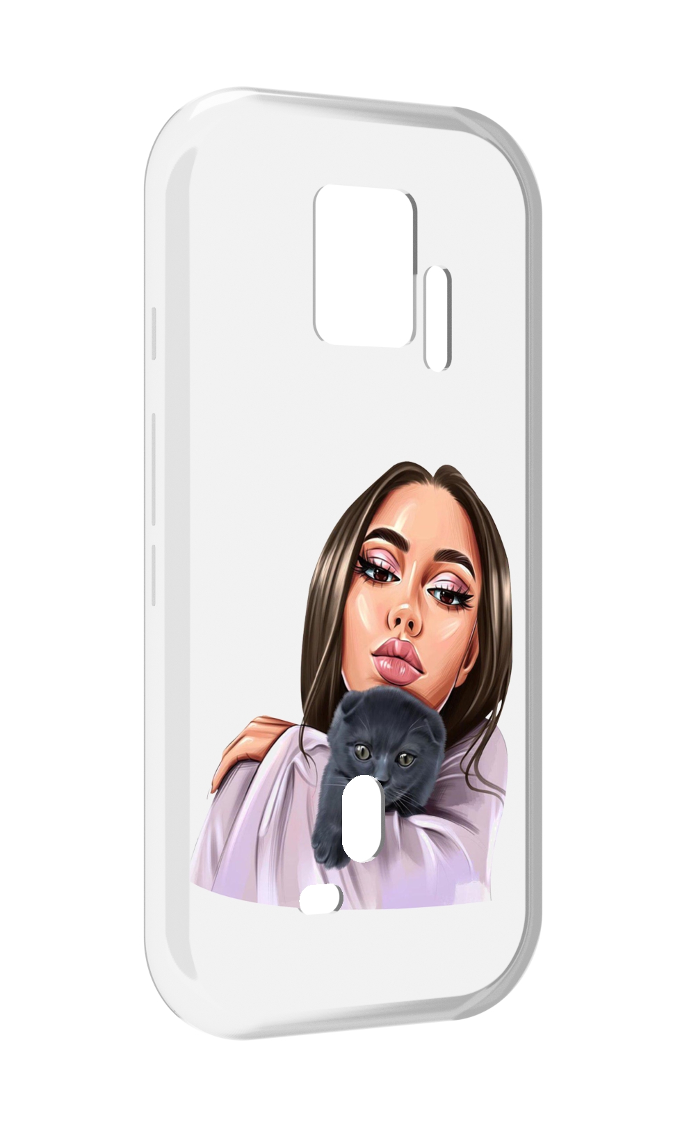 

Чехол MyPads нарисованная-девушка-с-котом женский для ZTE Nubia Red Magic 7S Pro, Прозрачный, Tocco