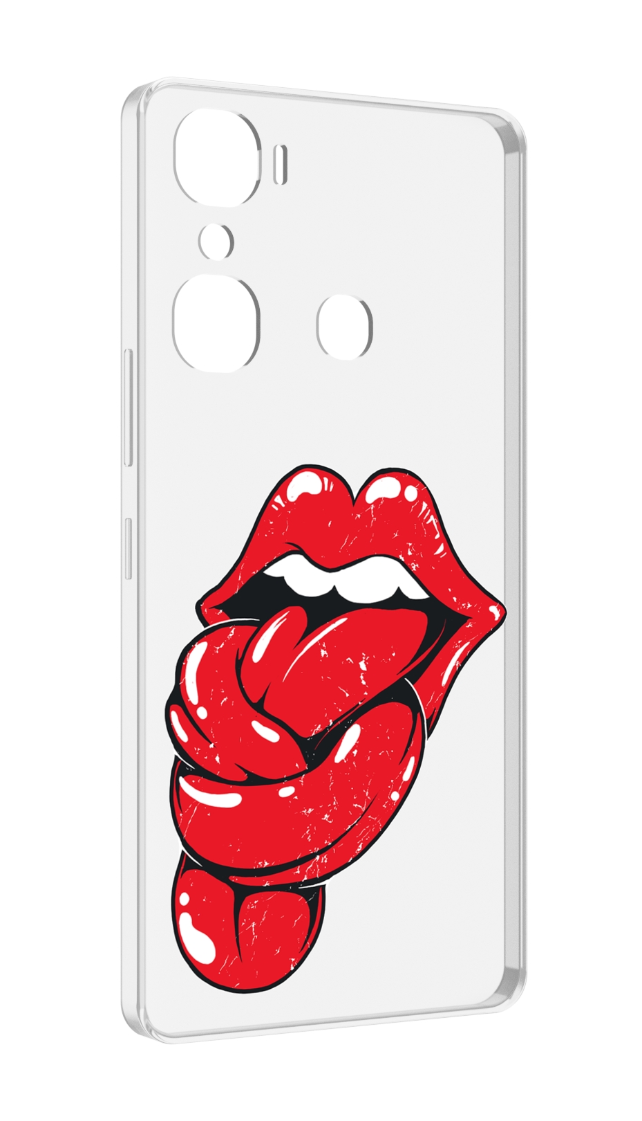 Чехол MyPads яркие губы с языком для Infinix Hot 12 Pro Tocco