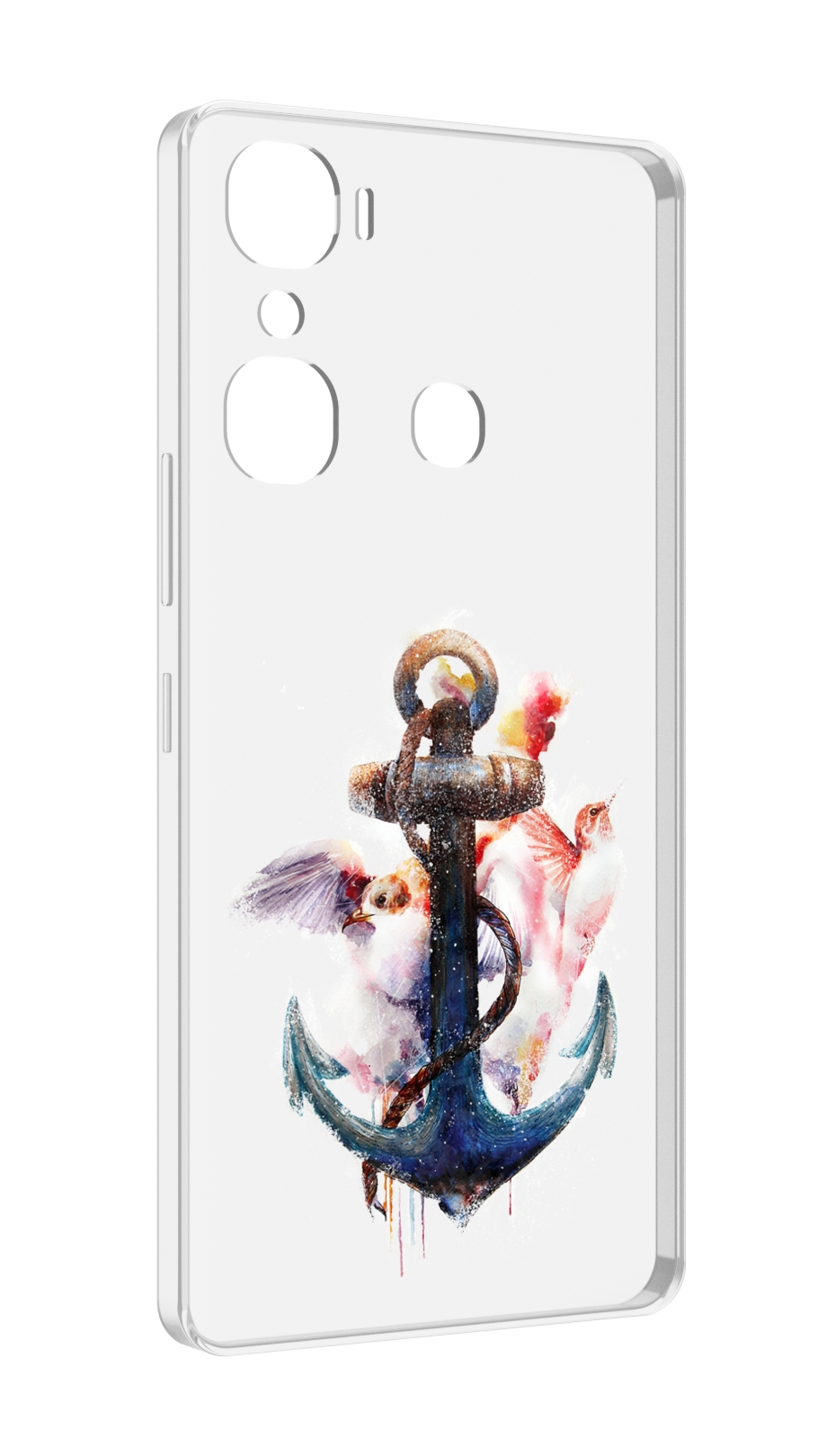 

Чехол MyPads якорь с птицами для Infinix Hot 12 Pro, Прозрачный, Tocco