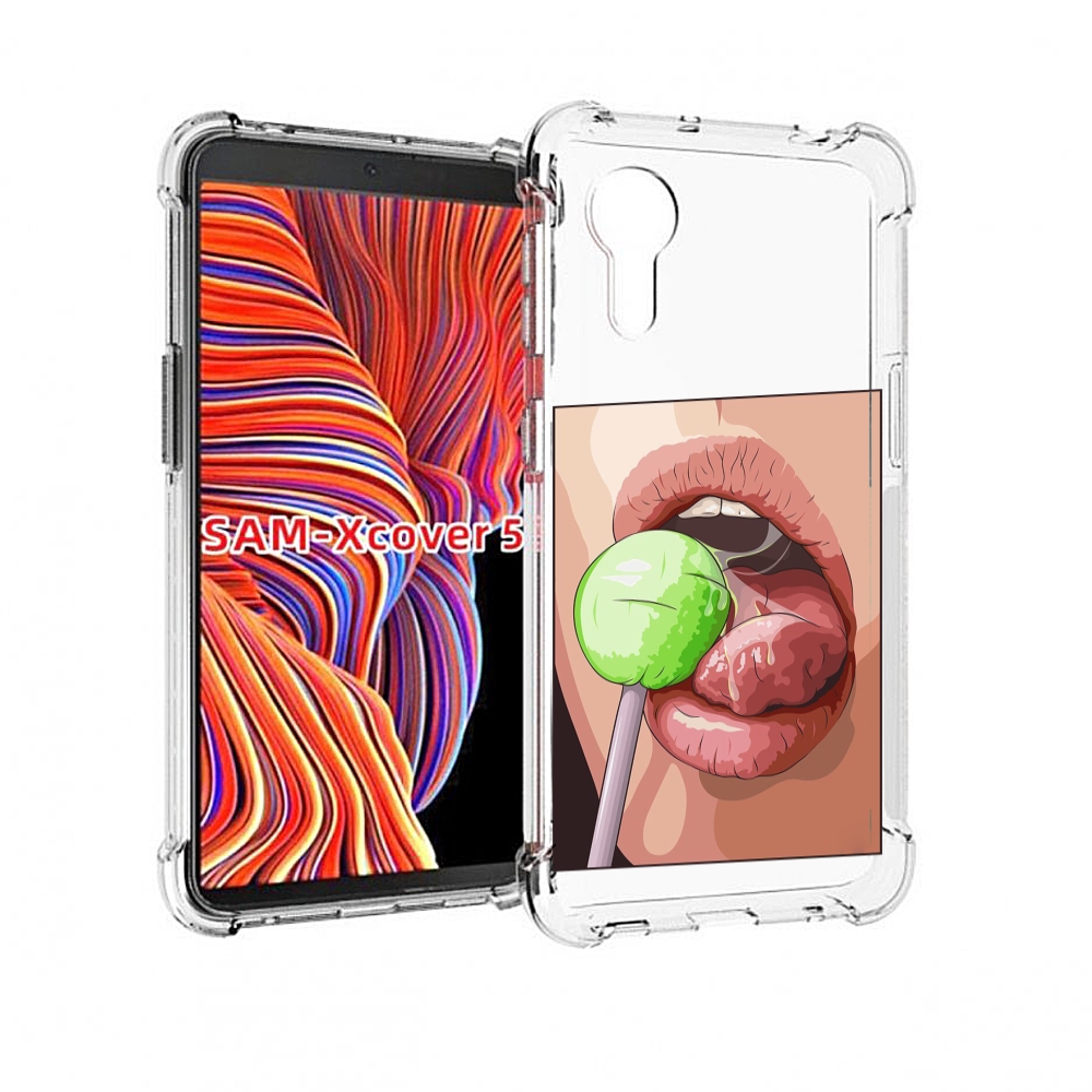 

Чехол MyPads зеленый-чупа-чупс женский для Samsung Galaxy Xcover 5, Прозрачный, Tocco