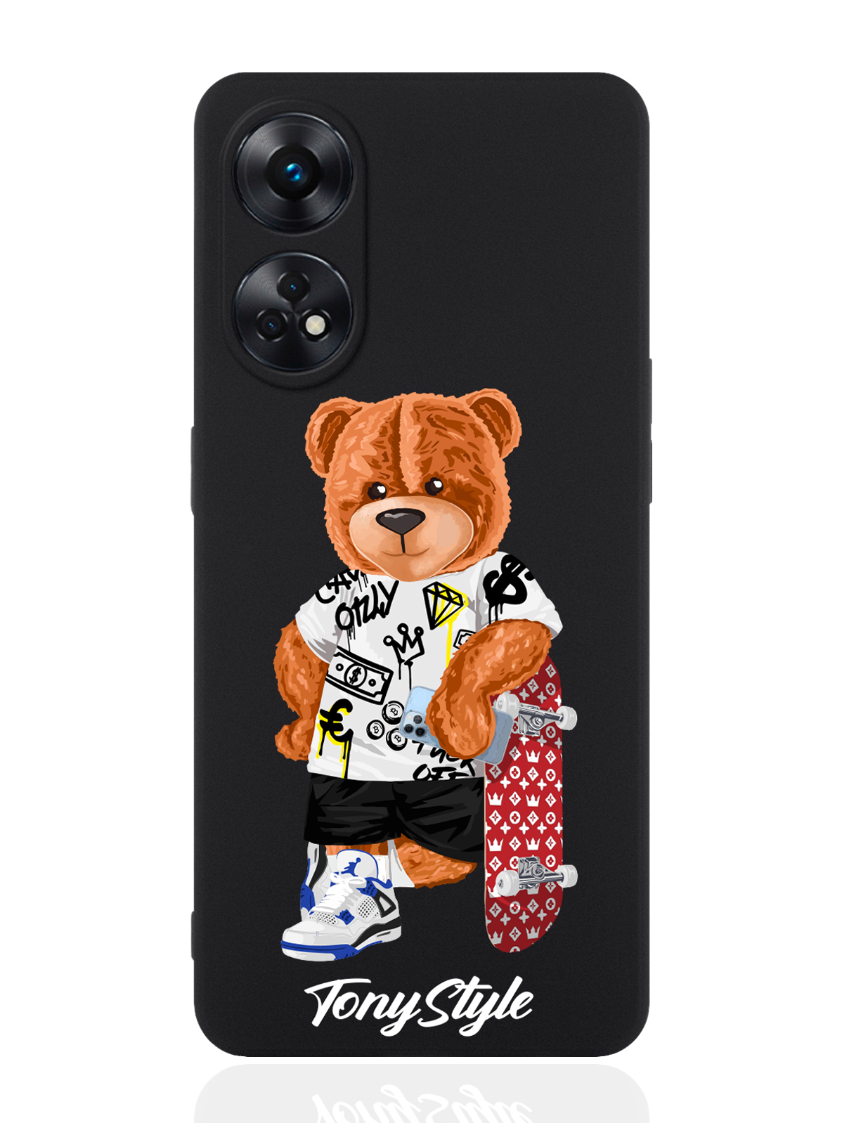

Чехол для Oppo Reno 8T Tony Style со скейтом черный, Коричневый;черный;красный