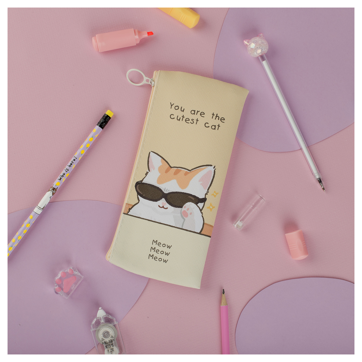 

Пенал мягкий 200*100 MESHU Cute, искусственная кожа, Бежевый