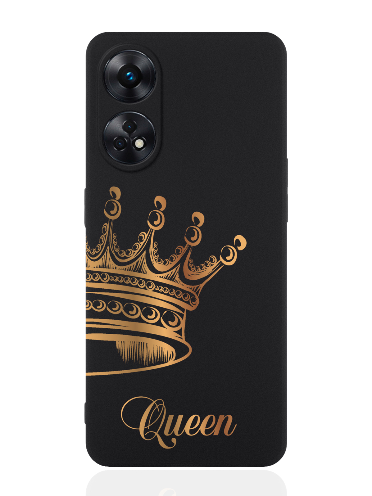 

Чехол для OPPO Reno 8T Парный Чехол для корона Queen черный, Черный;золотой