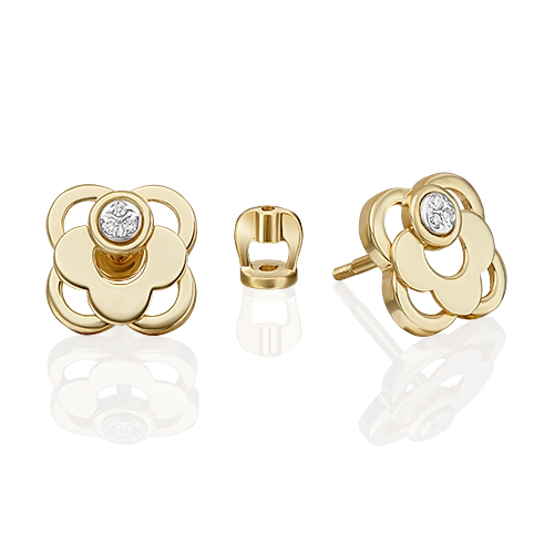 

Серьги из комбинированного золота с бриллиантом PLATINA jewelry 02-5029-00-101-1121, 02-5029-00-101-1121