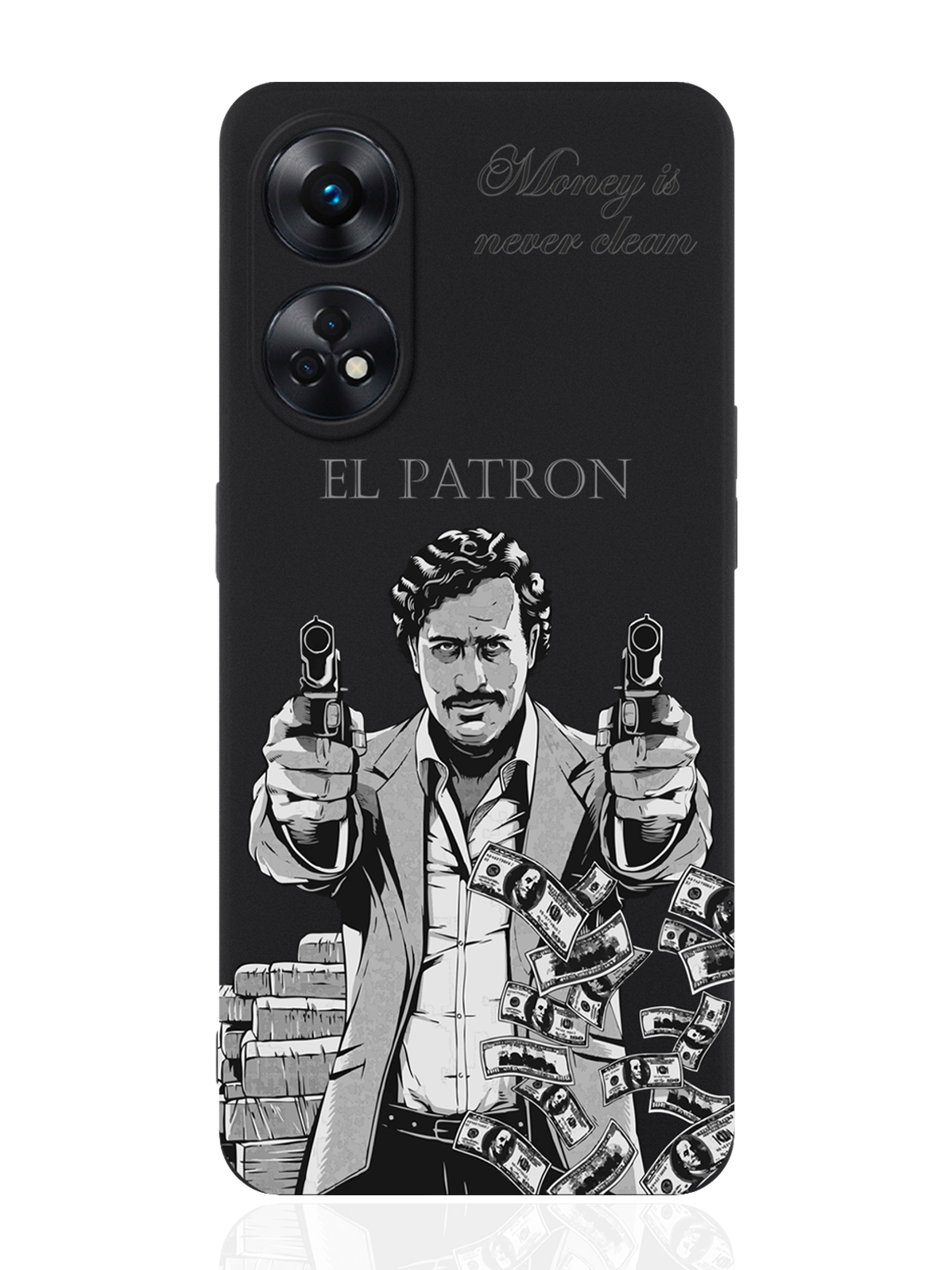 

Чехол для Oppo Reno 8T El Patron Pablo Escobar, Серый;черный