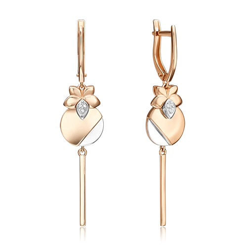 

Серьги из комбинированного золота с бриллиантом PLATINA jewelry 02-5016-00-101-1111, 02-5016-00-101-1111