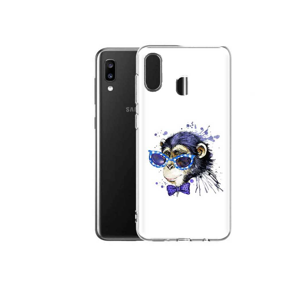 

Чехол MyPads Tocco для Samsung Galaxy A20 акварельная обезьяна, Прозрачный, Tocco