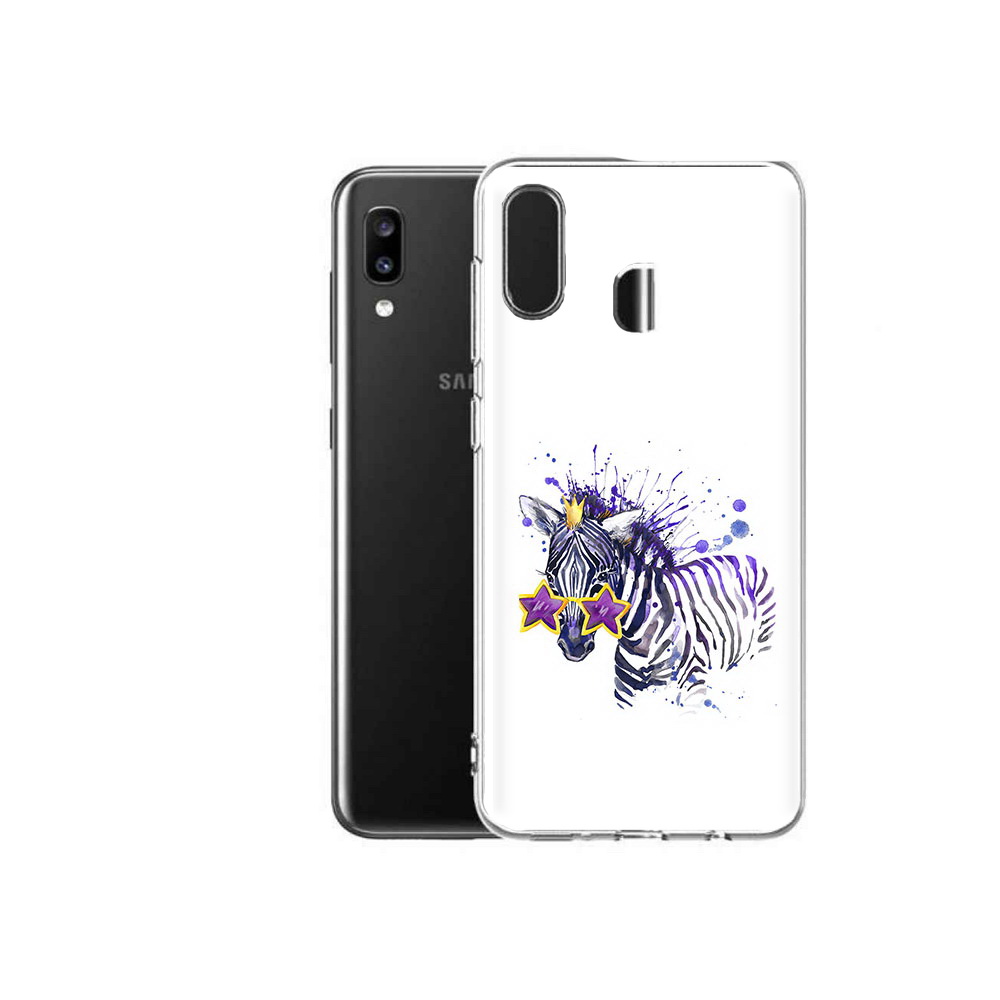 

Чехол MyPads Tocco для Samsung Galaxy A20 акварельная зебра, Прозрачный, Tocco