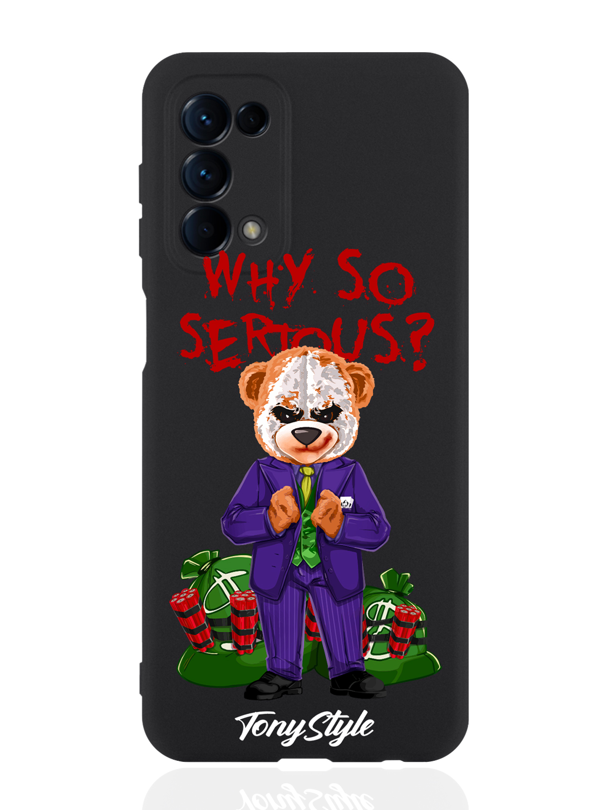 

Чехол для OPPO Reno5 Tony Style Why so serious черный, Разноцветный