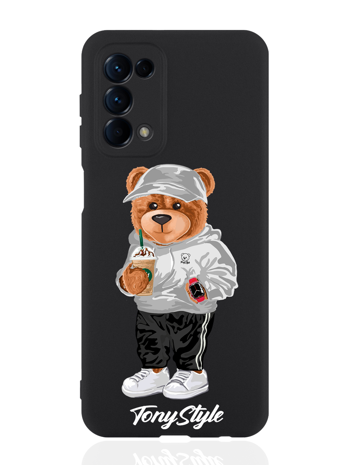 

Чехол для OPPO Reno5 Tony Style с кофе черный, Серый;белый;черный