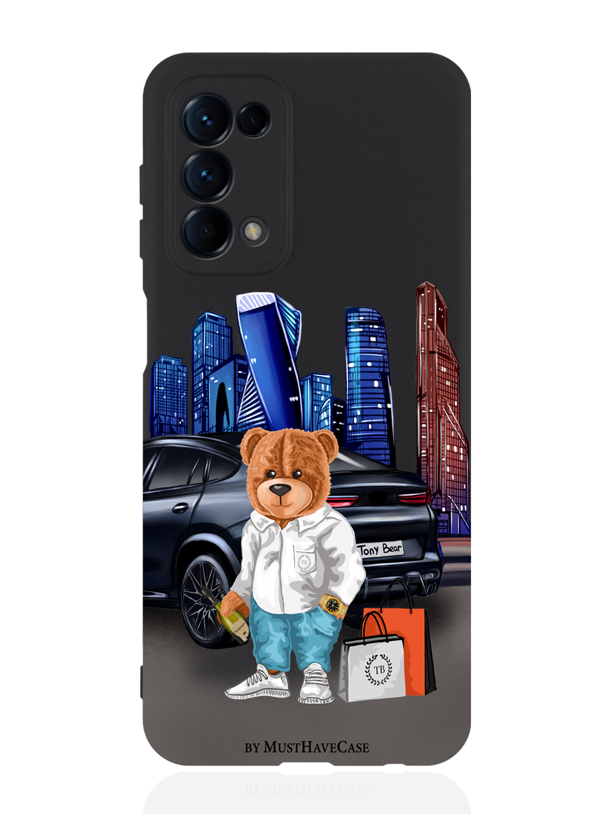 

Чехол для Oppo Reno5 Tony Moscow city, Черный;синий;коричневый