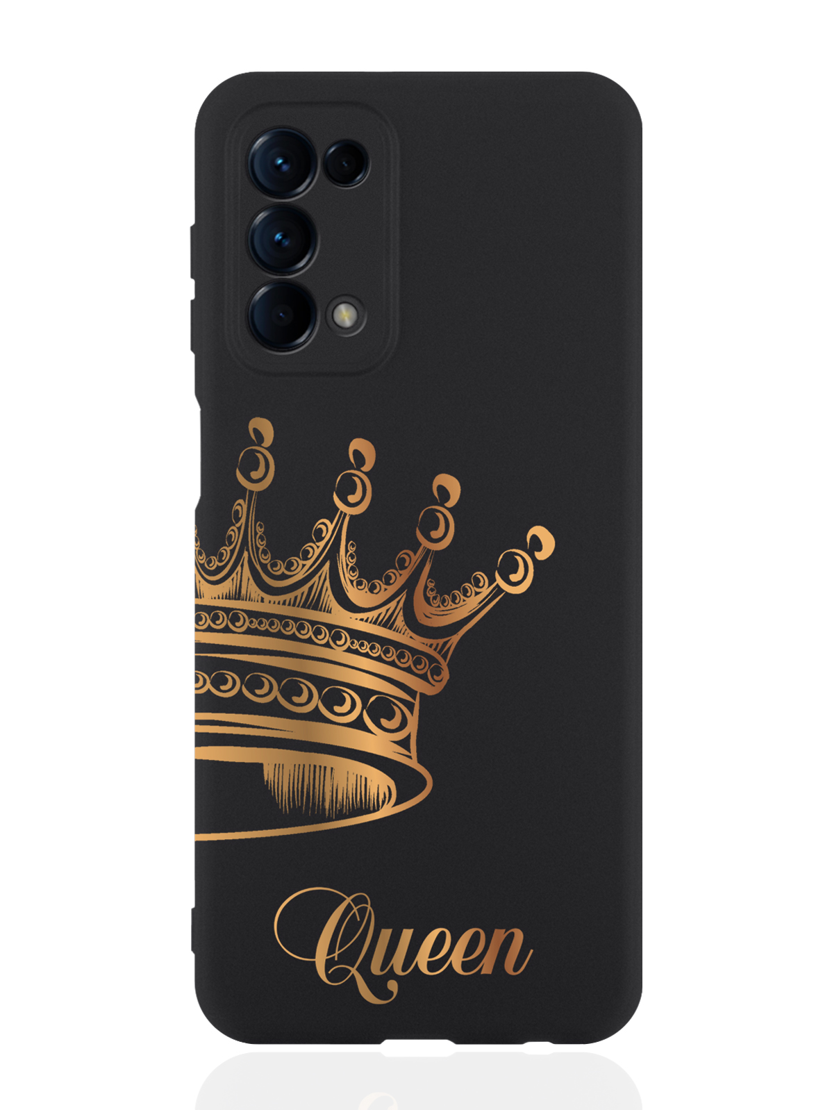 

Чехол для OPPO Reno5 Парный Чехол для корона Queen черный, Черный;золотой