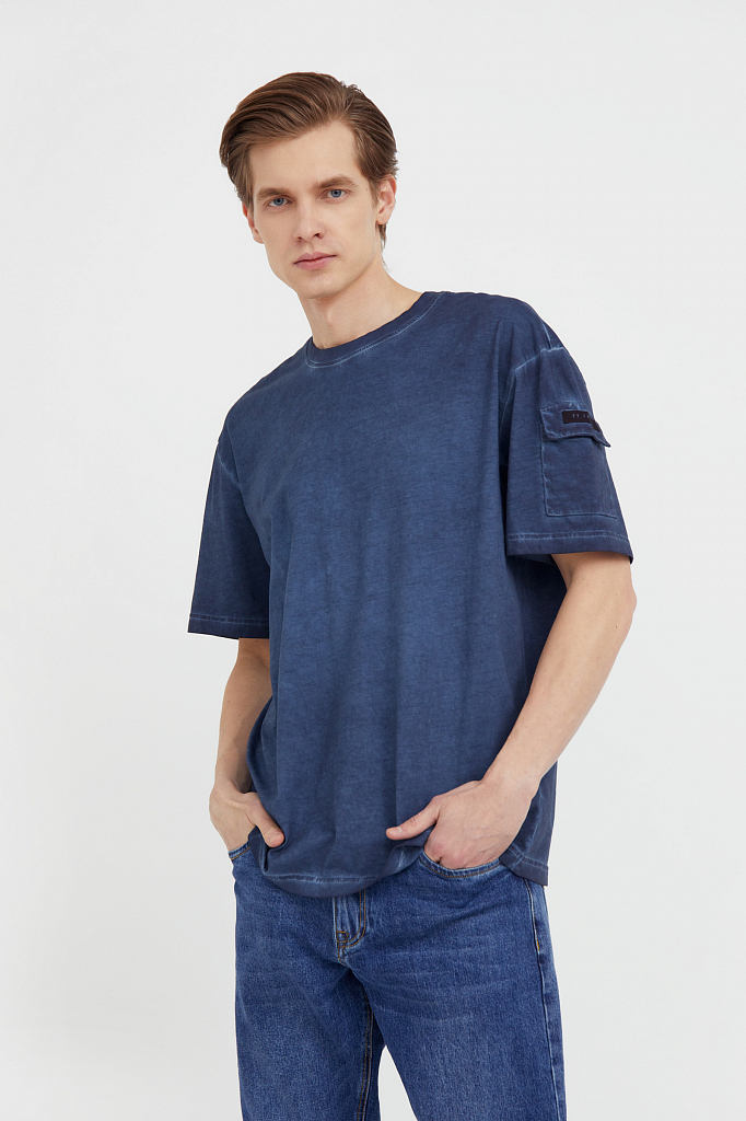 

Футболка мужская B21-42027 Finn Flare синяя XL, B21-42027