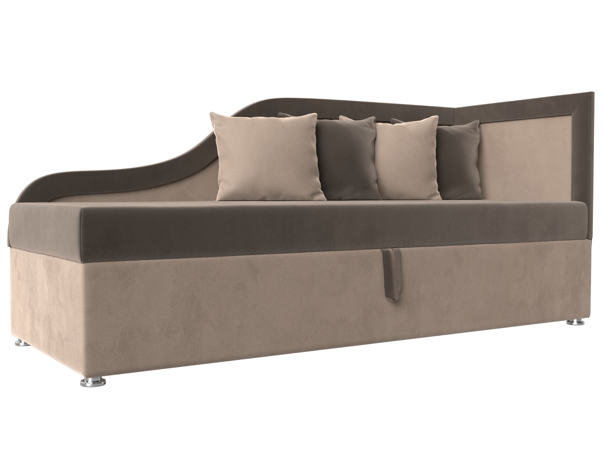 

Детский диван Лига Диванов Дюна правый угол Коричневый/Бежевый (велюр), Дюна правый угол