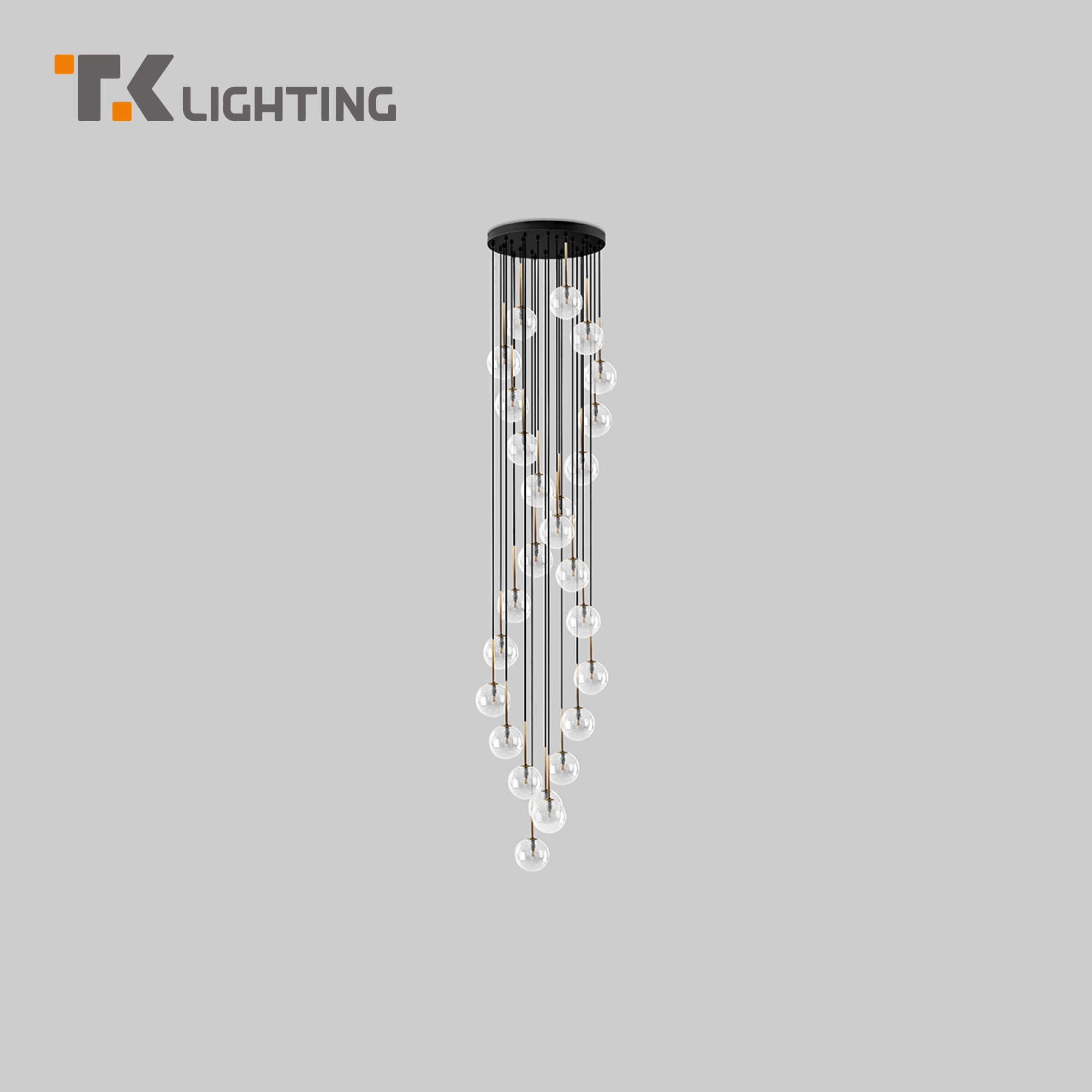 Подвесная люстра на 26 стеклянных плафонов TK Lighting Aurora 10258 G9 черныйзолото 159900₽