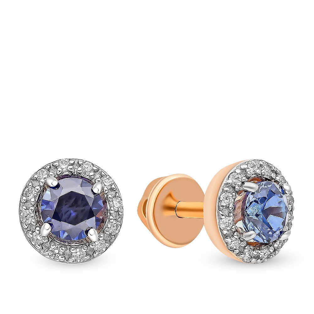 

Серьги из красного золота с сапфиром, фианитом 585Gold 102007056, 102007056