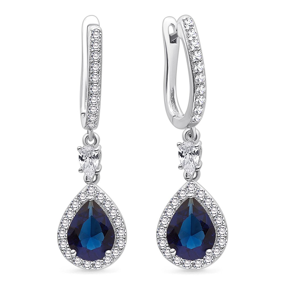 

Серьги из серебра с сапфиром, фианитом 585Gold 702000077, 702000077