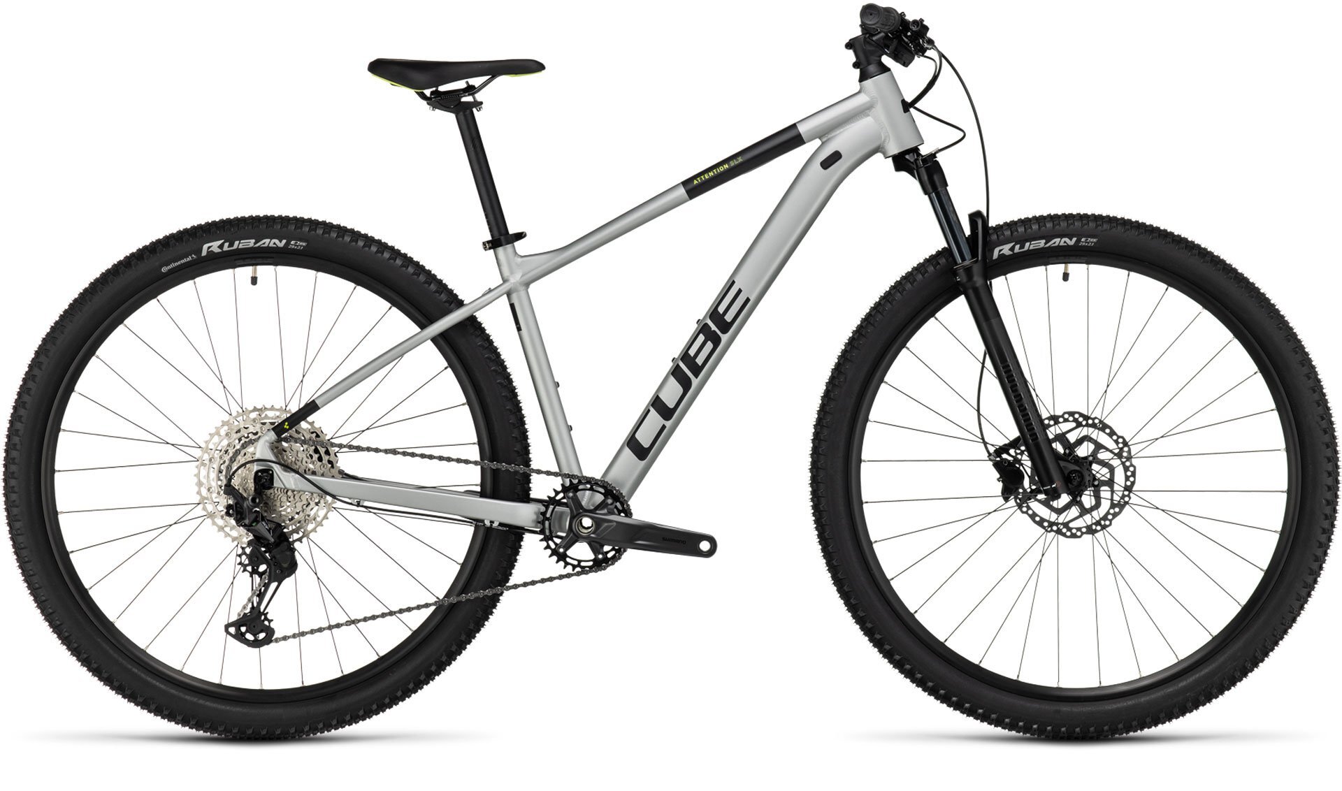 

Велосипед CUBE Attention SLX Silver Grey Lime 29"2023 18", Серый, Attention SLX