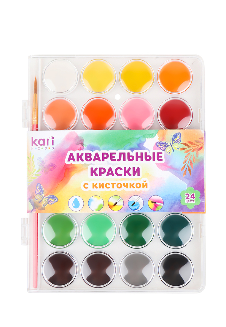

Акварель с кисточкой, 24 цв. K7221