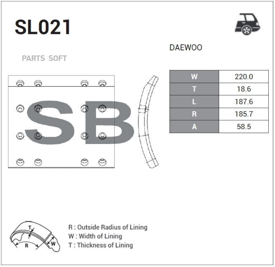 SANGSIN BRAKE Накладка тормозная SANGSIN BRAKE SL021