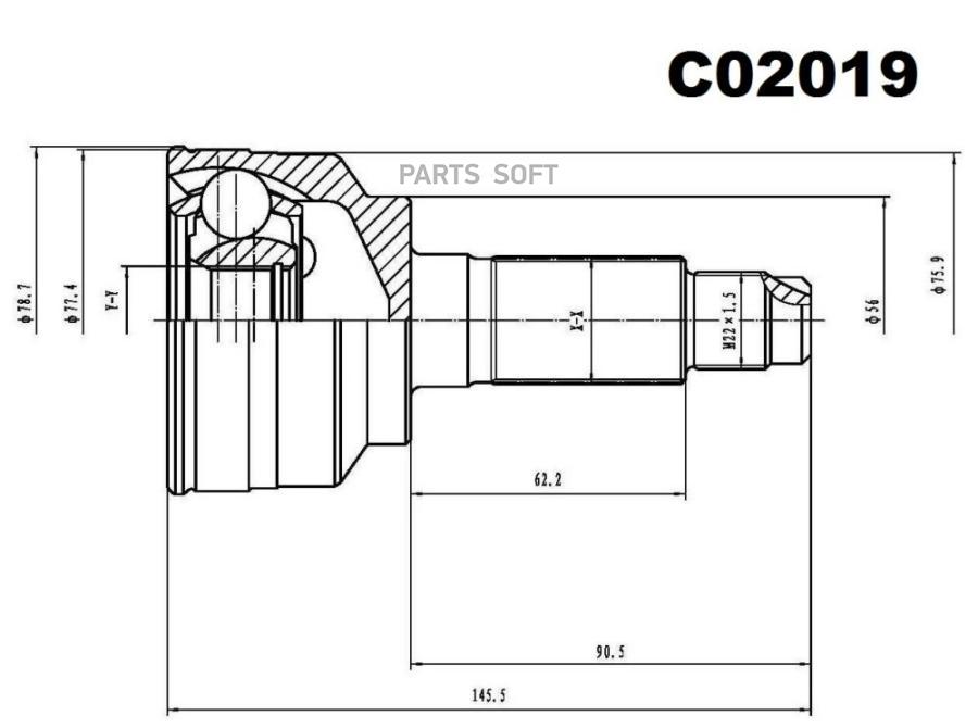 SANGSIN BRAKE ШРУС внешний передний SANGSIN BRAKE C02019