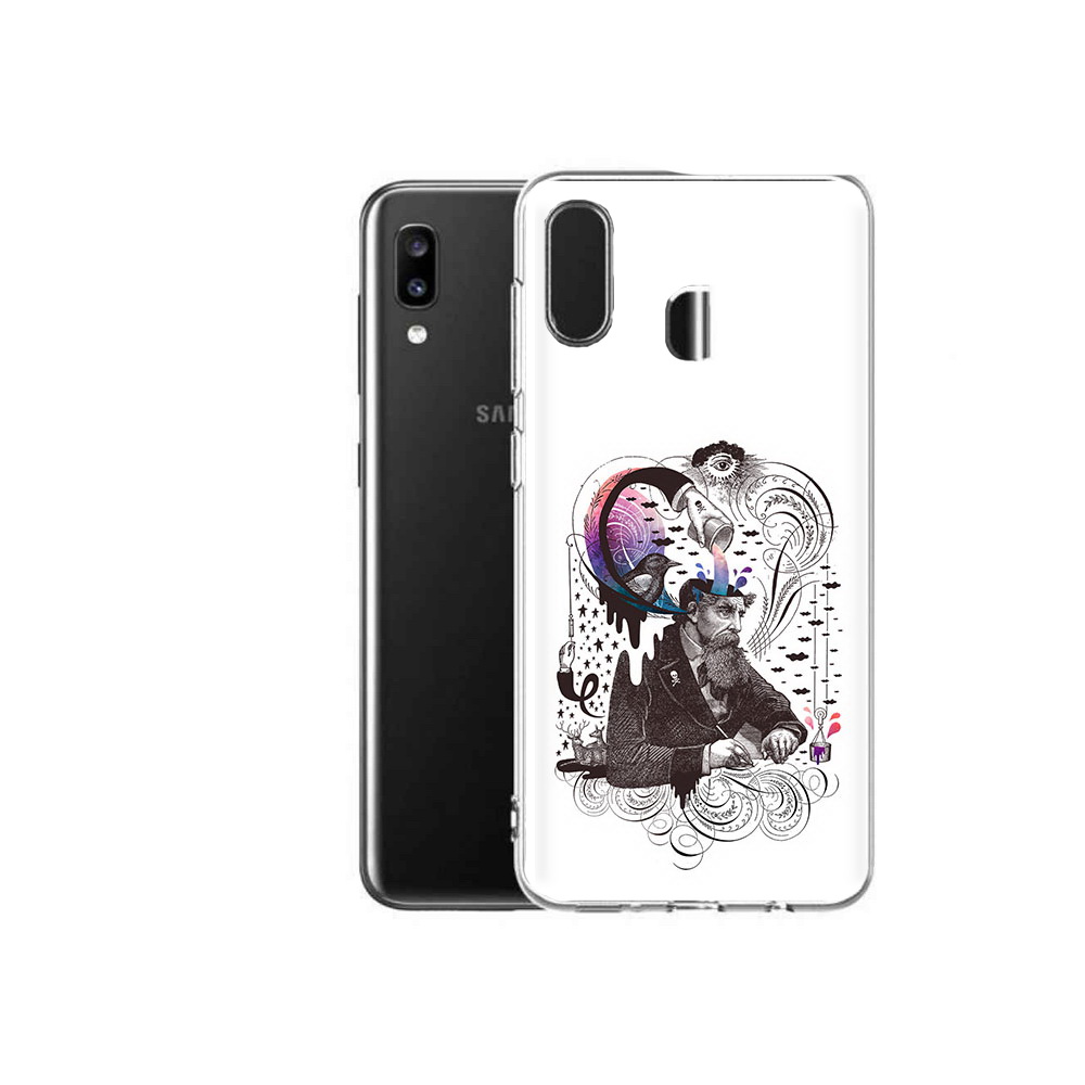 Чехол MyPads Tocco для Samsung Galaxy A20 абстракция думающий мужчина