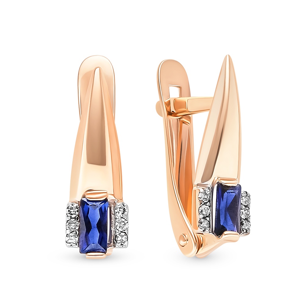 

Серьги из красного золота с сапфиром, бриллиантом 585Gold 102007328, 102007328