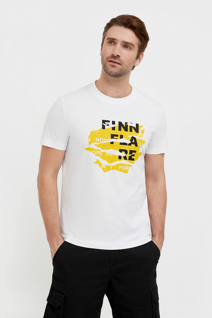 

Футболка мужская B21-22034 Finn Flare белая 2XL, B21-22034
