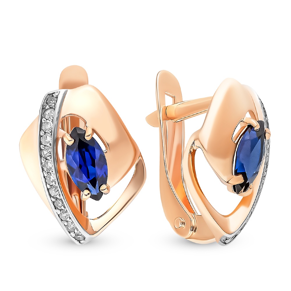 

Серьги из красного золота с сапфиром, бриллиантом 585Gold 102007289, 102007289