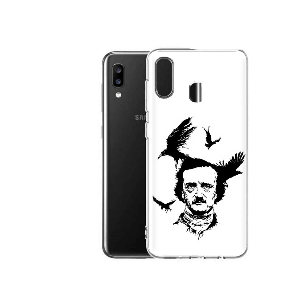 

Чехол MyPads Tocco для Samsung Galaxy A20 Эдгар Аллан черно белый, Прозрачный, Tocco