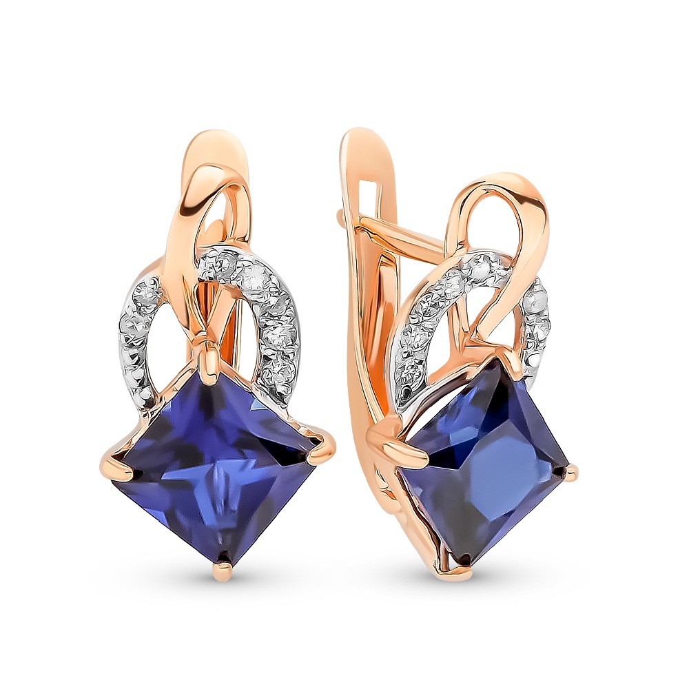 

Серьги из красного золота с сапфиром, бриллиантом 585Gold 102007248, 102007248