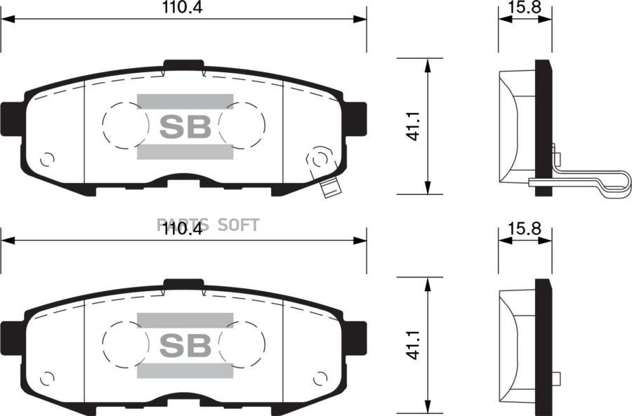 SANGSIN колодки тормозные задние SP1520 2263₽