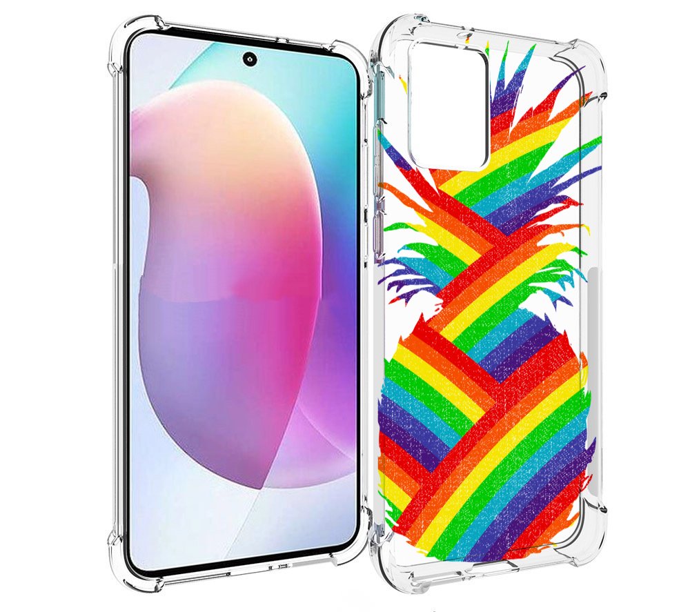 

Чехол MyPads радужный ананас для Motorola Edge 30 Neo, Прозрачный, Tocco