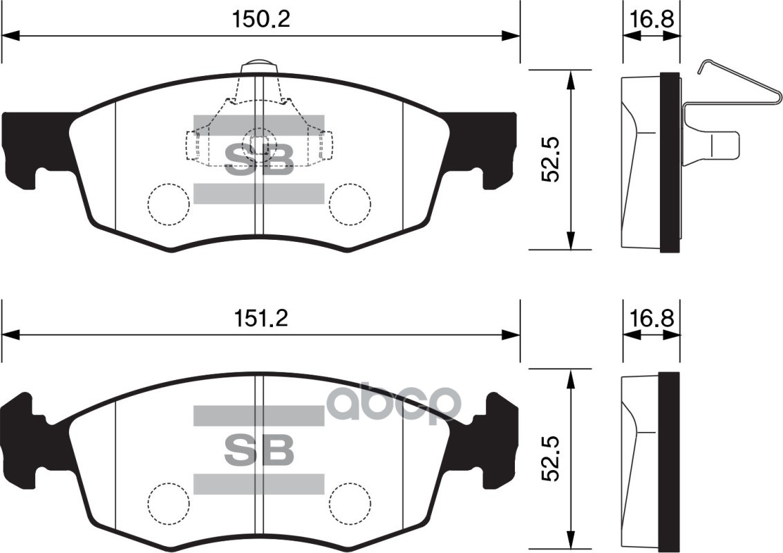 фото Sangsin колодки тормозные передние sp1198 sangsin brake