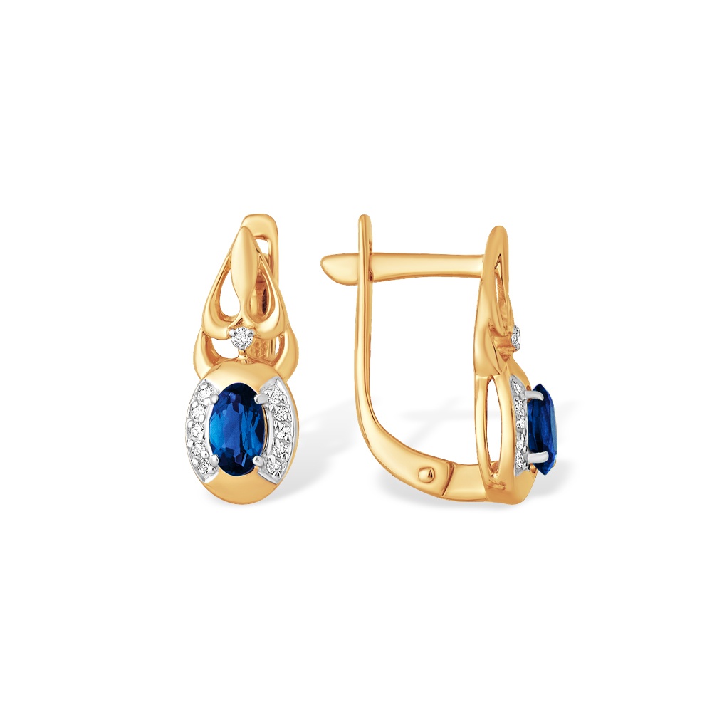 

Серьги из красного золота с сапфиром, бриллиантом 585Gold 102007200, 102007200