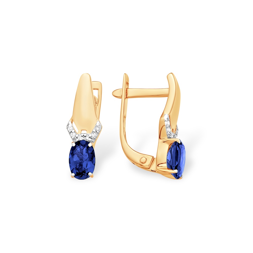 

Серьги из красного золота с сапфиром, бриллиантом 585Gold 102007184, 102007184