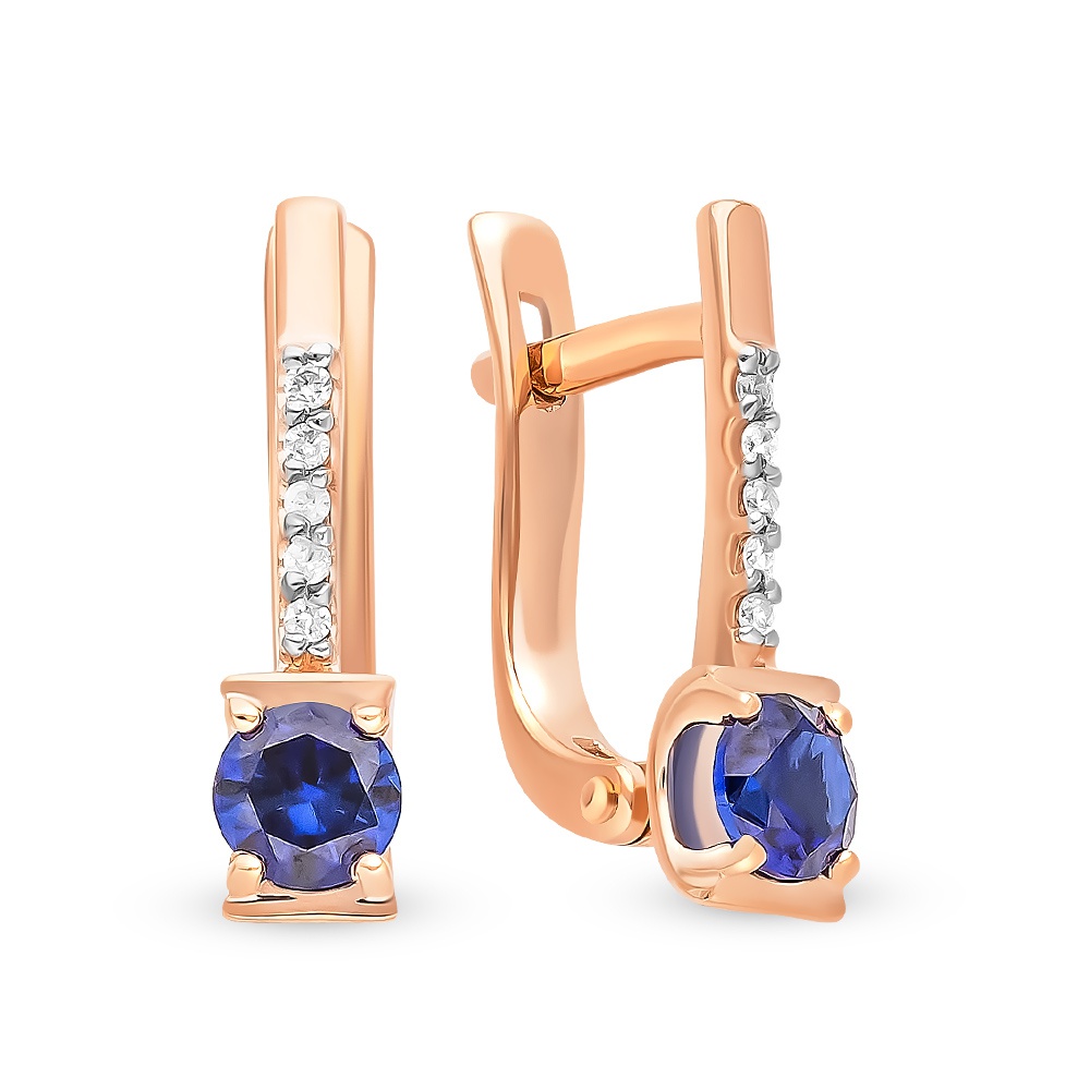 

Серьги из красного золота с сапфиром, бриллиантом 585Gold 202007859, 202007859