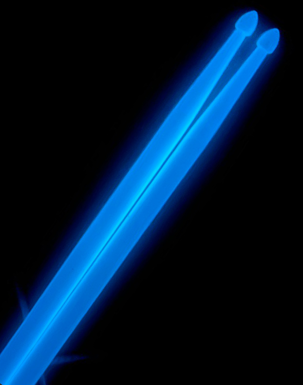 Барабанные палочки Rocket Ds-01 Bl -  Белые - Синие светятся в темноте