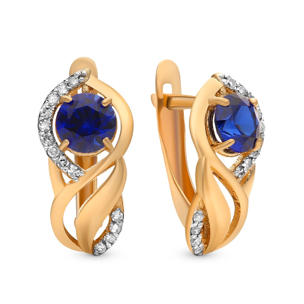 

Серьги из красного золота с сапфиром, бриллиантом 585Gold 102006558, 102006558