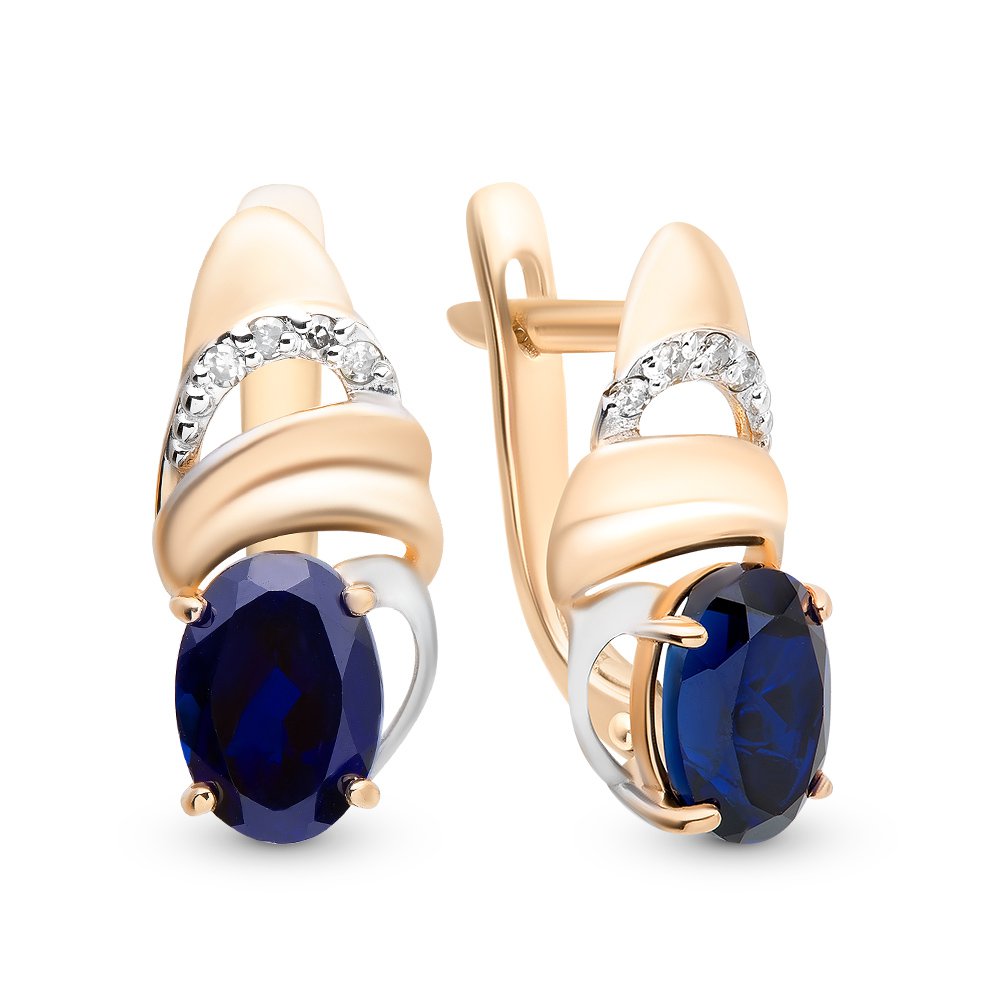 

Серьги из красного золота с сапфиром, бриллиантом 585Gold 102006442, 102006442