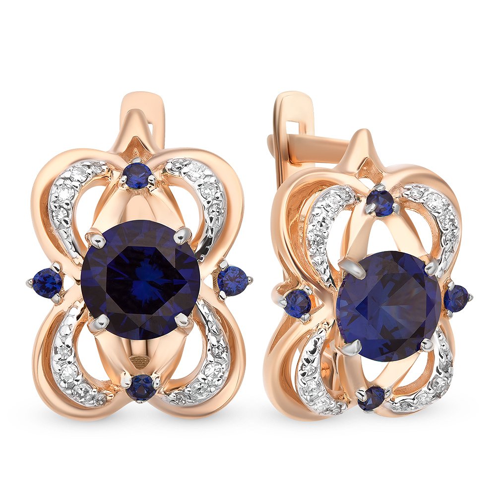 

Серьги из красного золота с сапфиром, бриллиантом 585Gold 102005143, 102005143