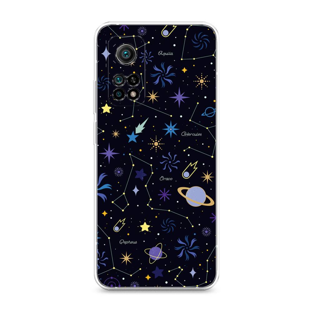 

Чехол на Xiaomi Mi 10T "Цветной космос", Желтый, 39350-2
