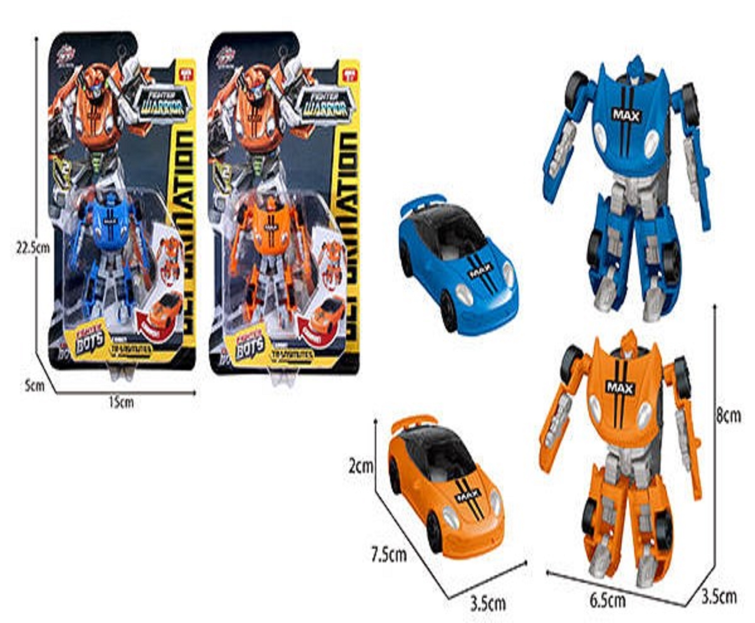 Робот-трансформер 1toy Transcar min в ассортименте 2 вида синий и оранжевый интерактивная игрушка танцующий робот robot bot pioneer оранжевый