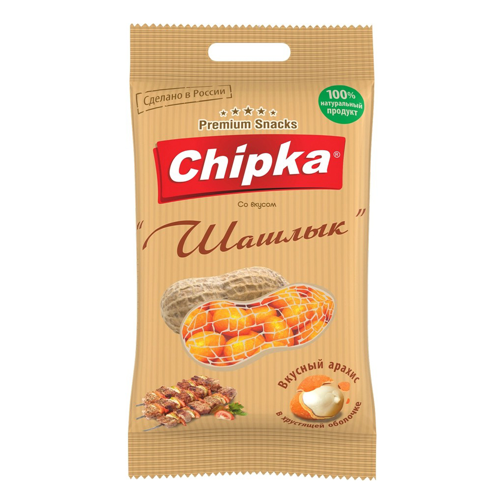 Арахис Chipka жареный со вкусом шашлыка в хрустящей оболочке 40 г